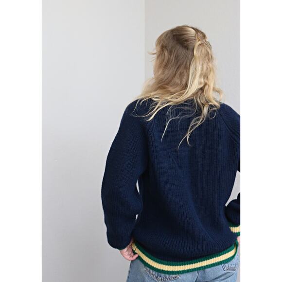 1990's Vintage Claiborne Preppy Tennis Wool Sweater Men's MD LG Women's LG XL - Picture 6 of 9